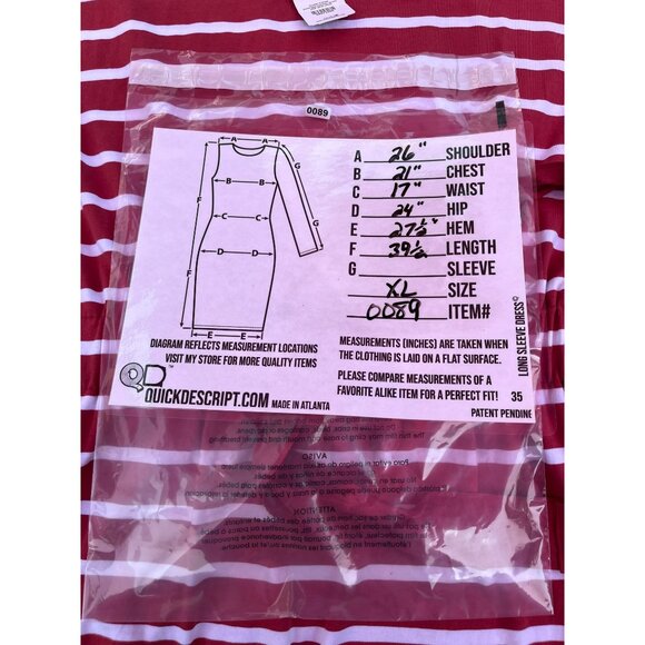 Susan Betro Size XL Casual Dress Red & White Striped Short Sleeve Tie Beachy - Picture 6 of 6